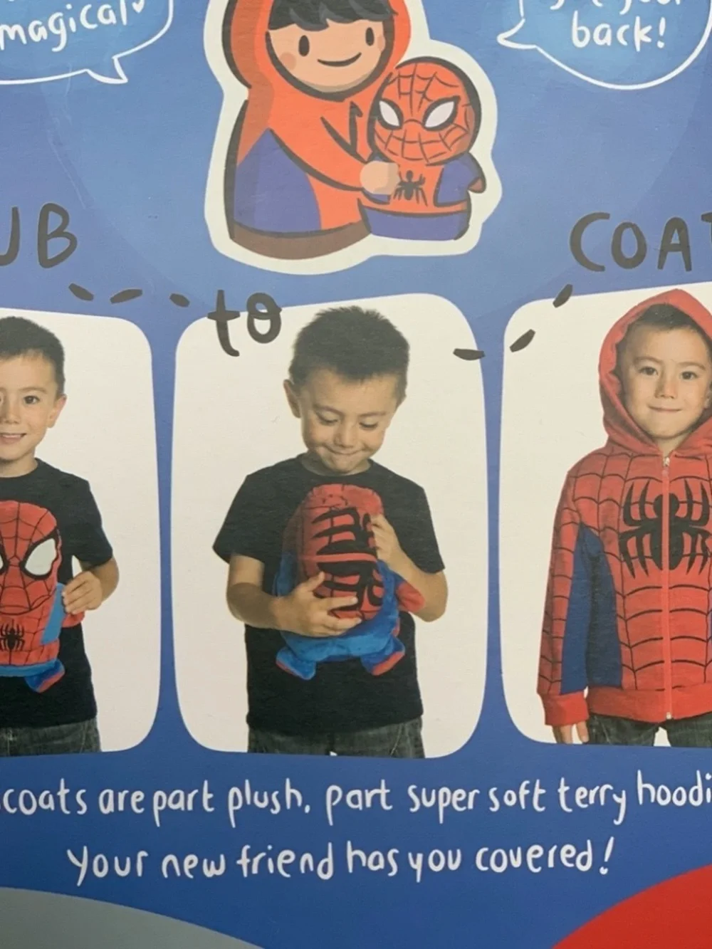 Like NEW CubCoats Marvel Disney SPIDER MAN Kids 6-7 years 2-in-1 Toy / JACKET!